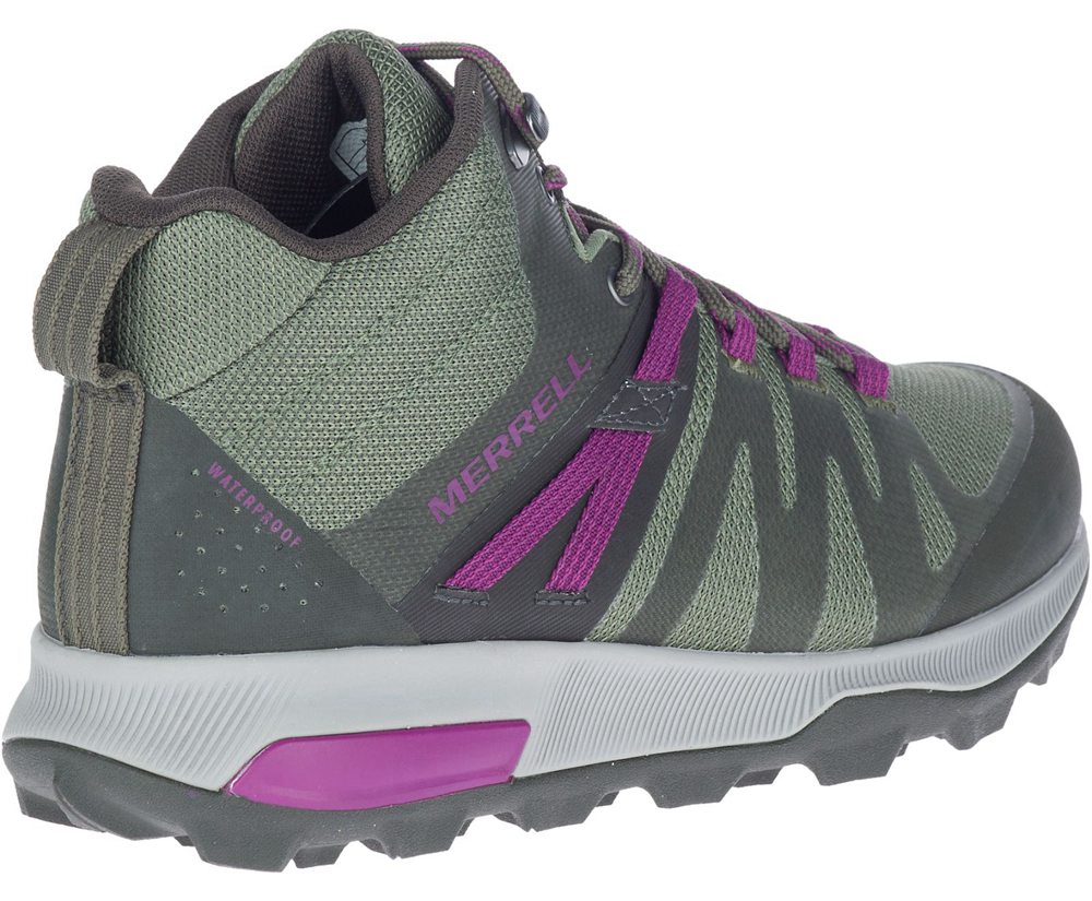 Merrell Støvler Dame - Zion Fst Mid Waterproof - Olivengrøn - TGL748106